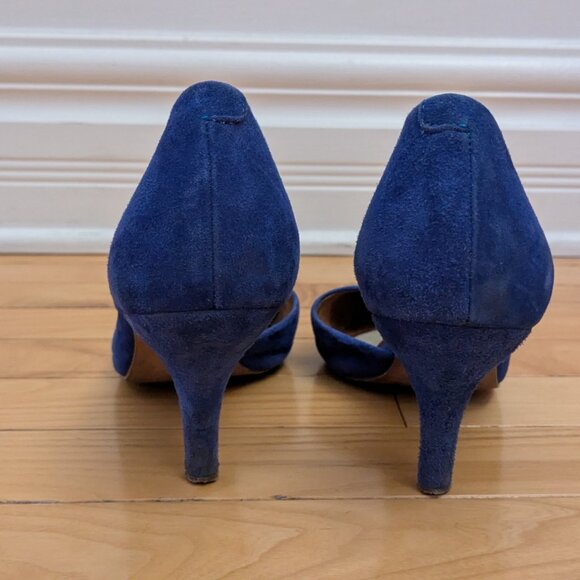 Aldo Blue Suede Heels - Picture 2 of 6